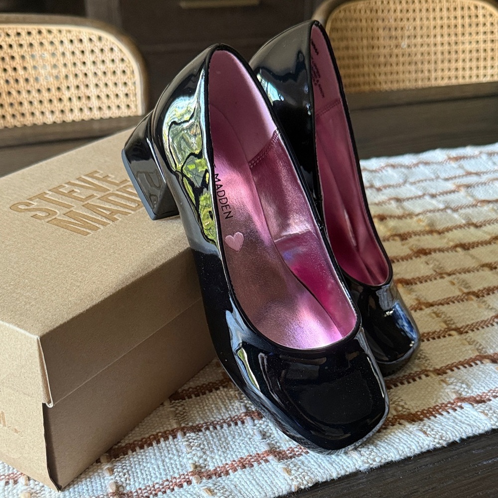 Steve Madden Black Patent Leather Heels